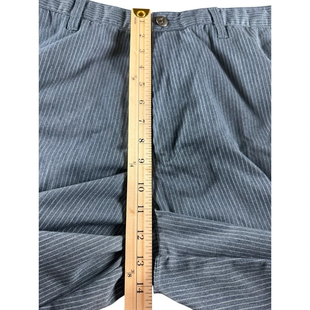 VOLCOM Frickin Stripe Shorts Mens 36 Gray Pinstripe Chino Hybrid Logo